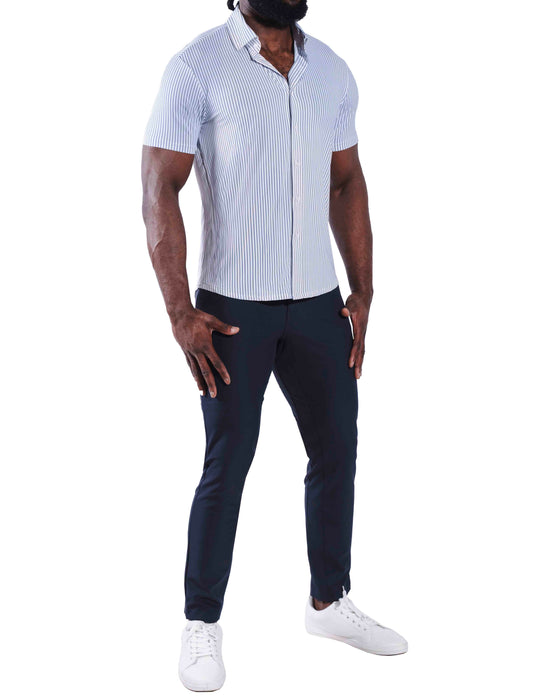 "The Seaside" Blue & White Striped