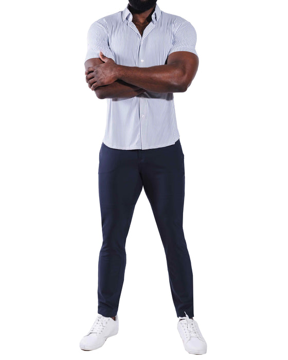 "The Seaside" Blue & White Striped