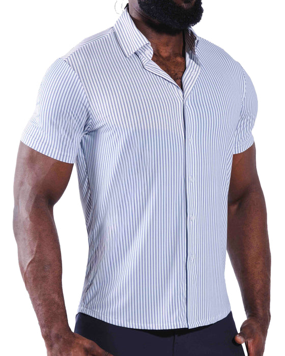 "The Seaside" Blue & White Striped