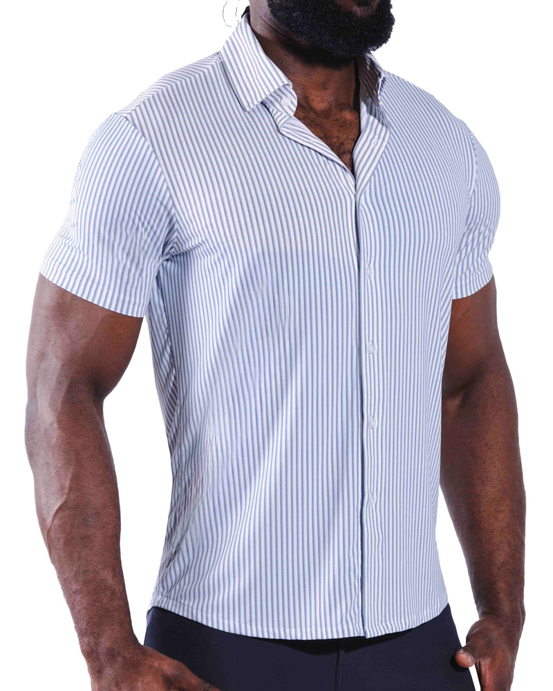 "The Seaside" Blue & White Striped