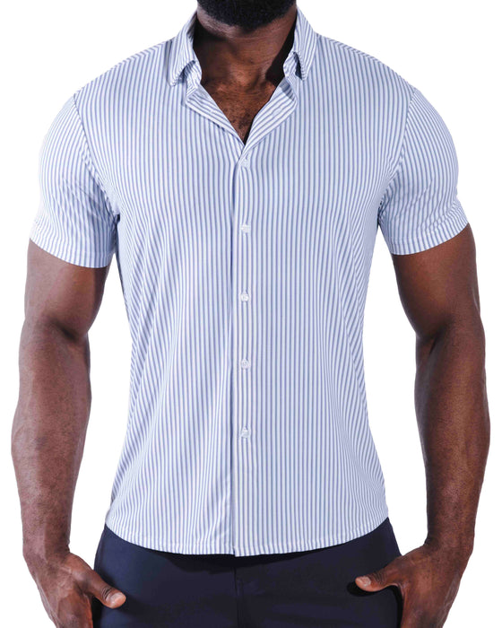 "The Seaside" Blue & White Striped