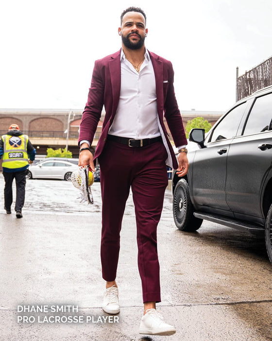 Athletic Fit Stretch Suit - Solid Plum