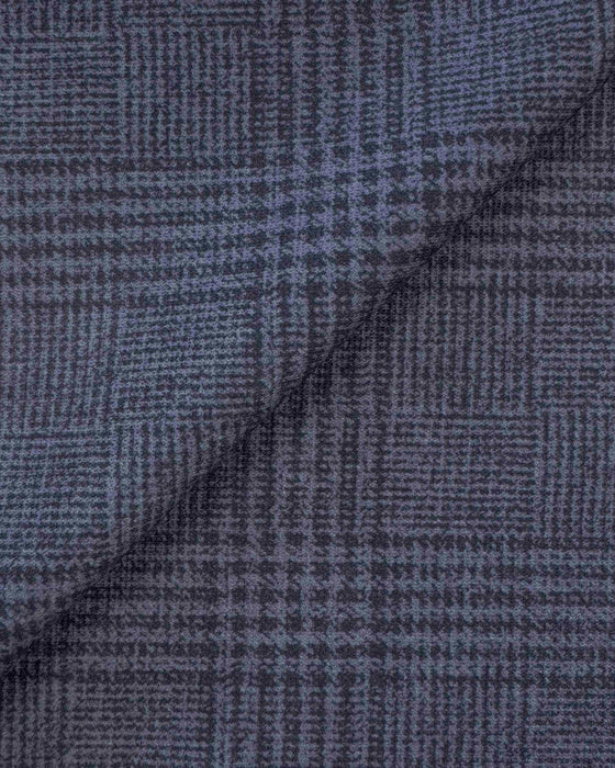 Athletic Fit Stretch Blazer - Storm Blue & Navy Plaid