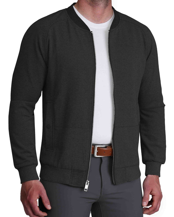 Knit Stretch Bomber - Black