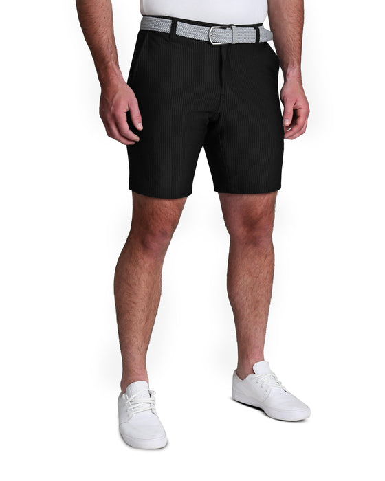 Athletic Fit Shorts - Black Seersucker