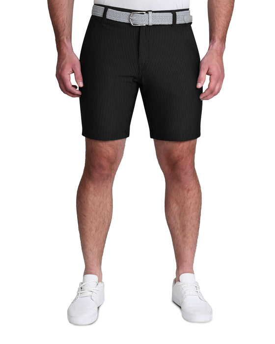 Athletic Fit Shorts - Black Seersucker