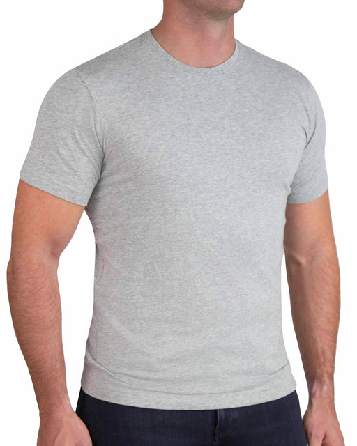 "The Sutton" Heathered Light Grey Short Sleeve Crewneck