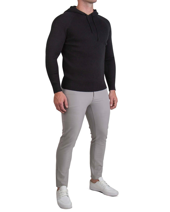 Heavy Knit Hoodie - Black