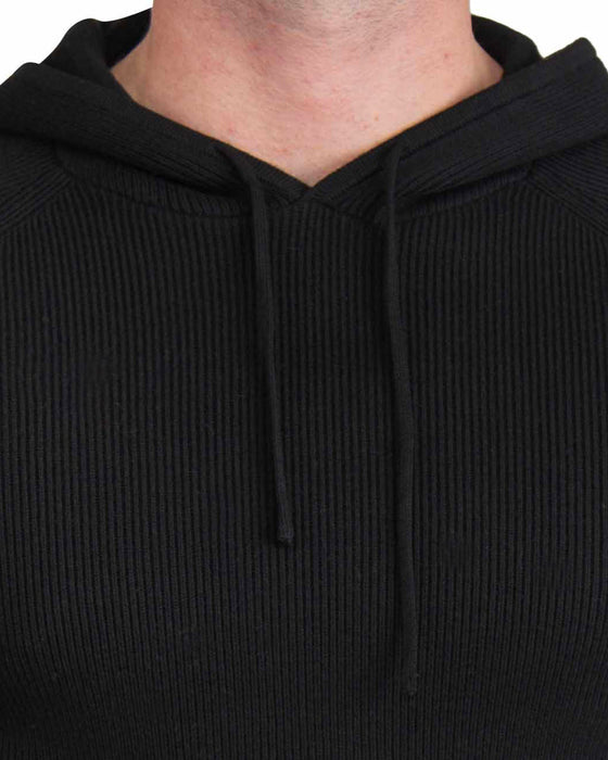 Heavy Knit Hoodie - Black
