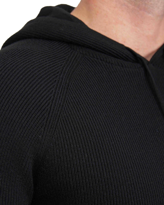 Heavy Knit Hoodie - Black