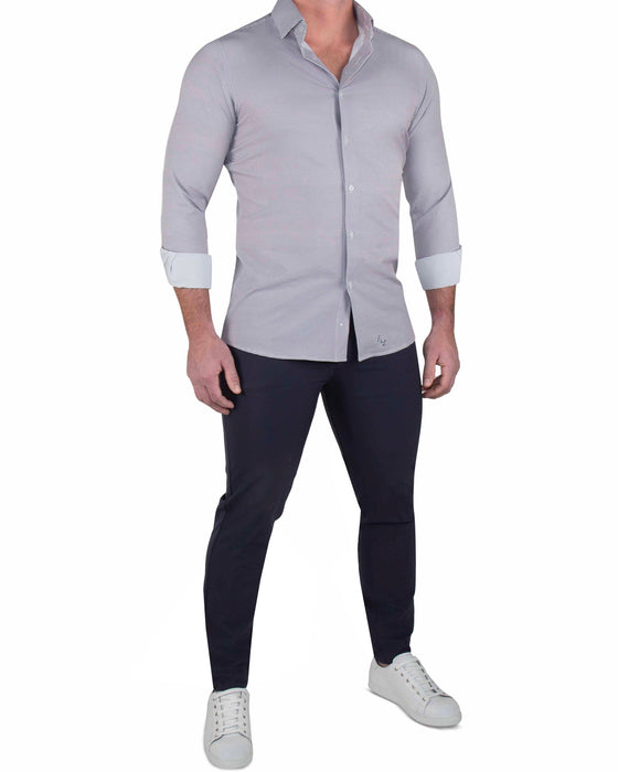 "The Heath" Slate Grey & Purple Mini Gingham