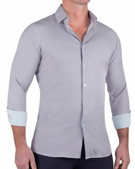 "The Heath" Slate Grey & Purple Mini Gingham