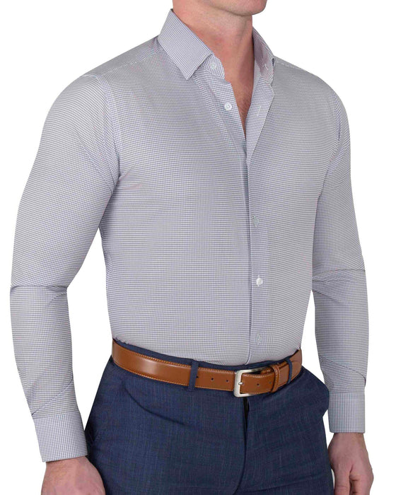 "The Heath" Slate Grey & Purple Mini Gingham