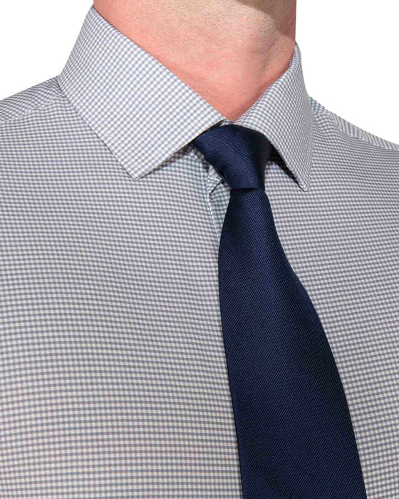 "The Heath" Slate Grey & Purple Mini Gingham