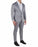 Athletic Fit Stretch Suit Pants - Light Grey & White Windowpane
