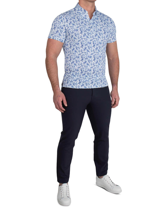 "The Arctic" White, Navy & Blue Floral