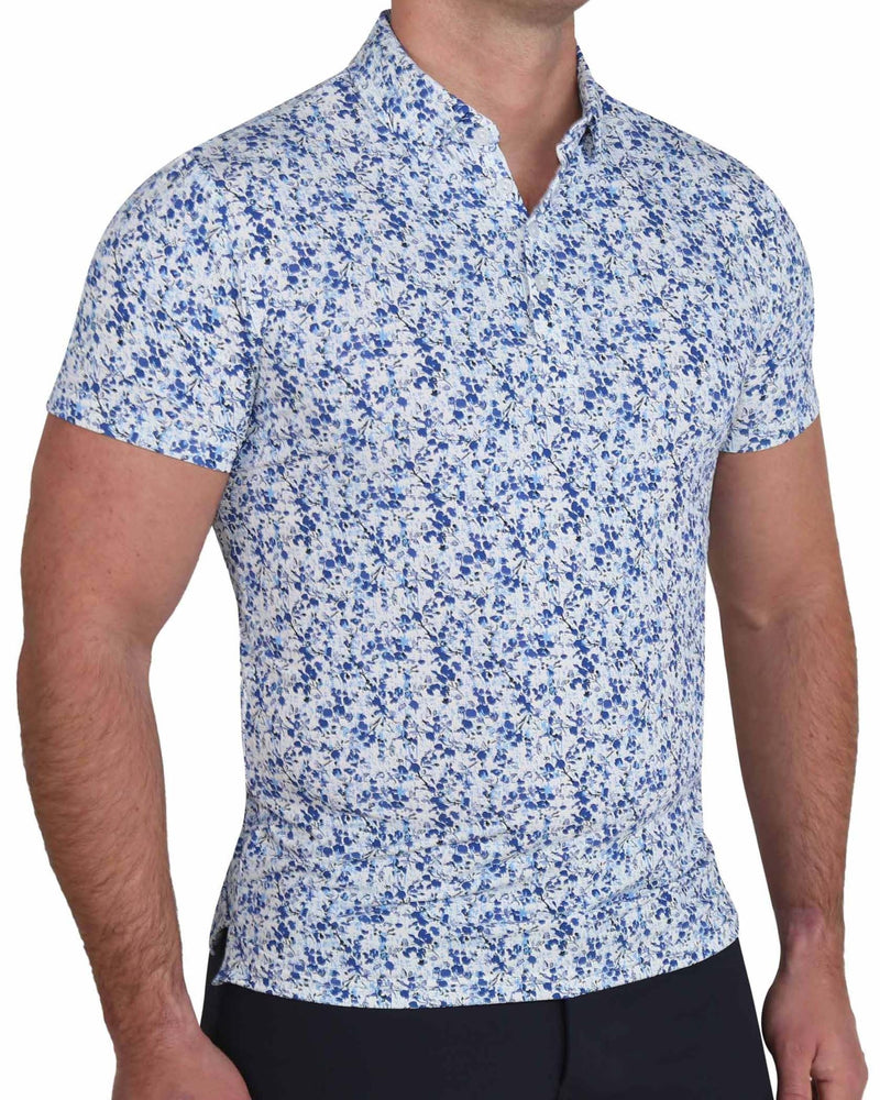 "The Arctic" White, Navy & Blue Floral