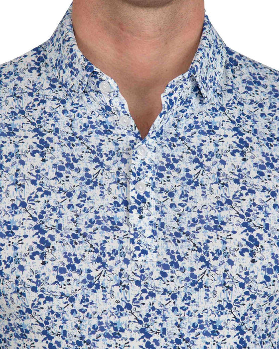 "The Arctic" White, Navy & Blue Floral