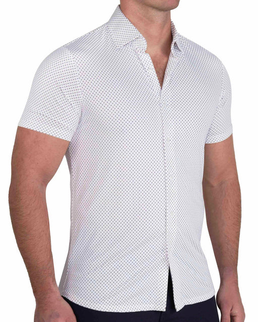 "The Rainer" Purple and Navy Geo Z Print