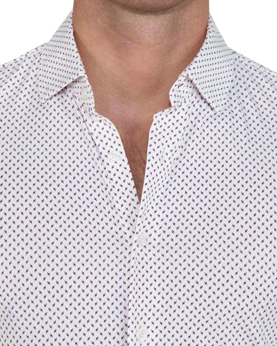 "The Rainer" Purple and Navy Geo Z Print