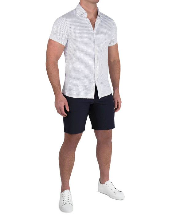 "The Rainer" Purple and Navy Geo Z Print