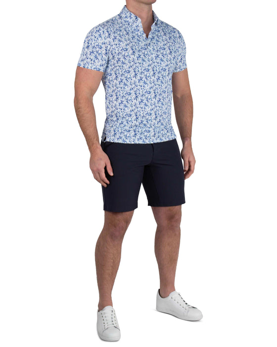 "The Arctic" White, Navy & Blue Floral