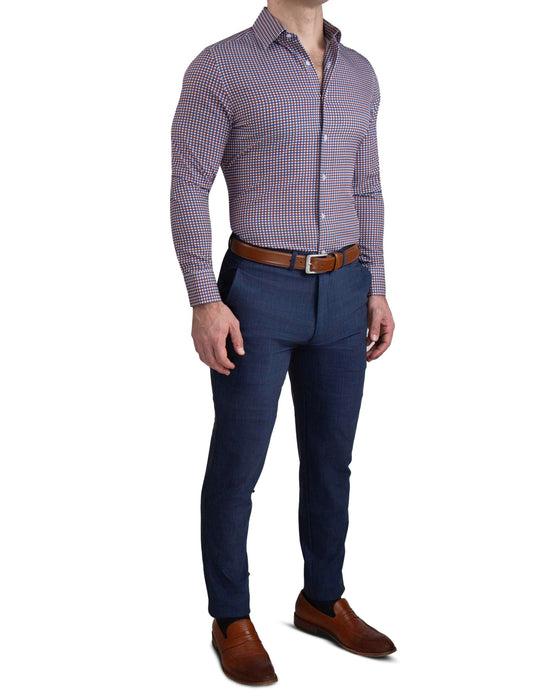 "The Heisman" Red, Navy Mid-Check