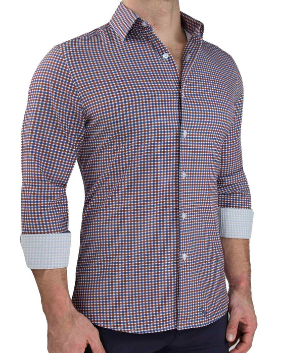 "The Heisman" Red, Navy Mid-Check