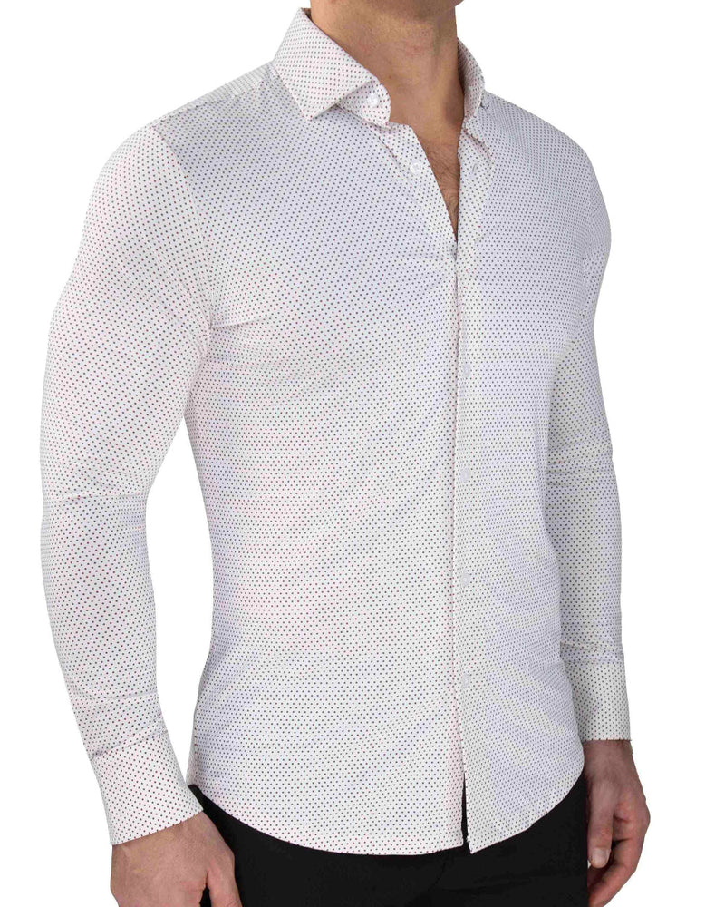 "The Silas" Sport Shirt - Maroon Dot