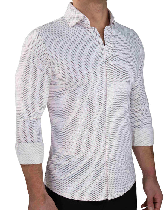 "The Silas" Sport Shirt - Maroon Dot