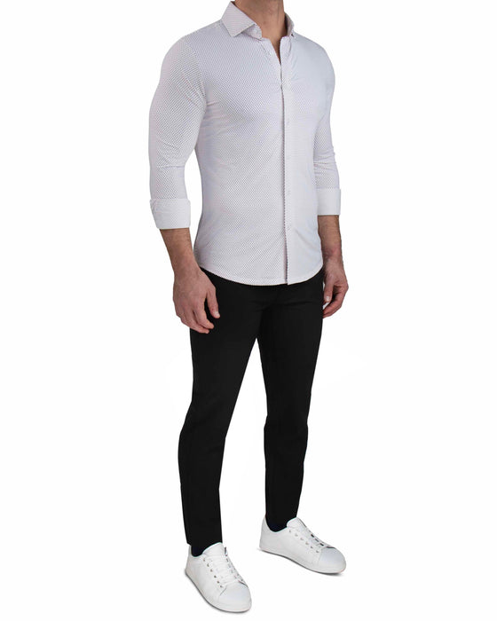 "The Silas" Sport Shirt - Maroon Dot