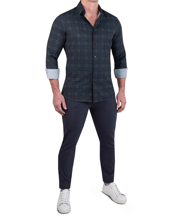 "The York" Navy, Black & Olive Plaid