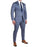 Athletic Fit Stretch Blazer - Blue Mini Windowpane with Light Grey Microcheck