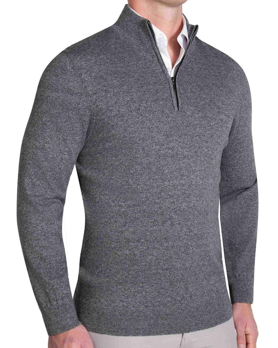 Mid-Weight Wool Quarter Zip - Charcoal