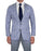 Athletic Fit Stretch Suit - Textured Light Blue with White Windowpane