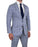 Athletic Fit Stretch Suit - Textured Light Blue with White Windowpane