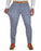 Athletic Fit Stretch Suit Pants - Textured Light Blue with White Windowpane