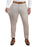 Athletic Fit Stretch Suit Pants - Tan & White Windowpane