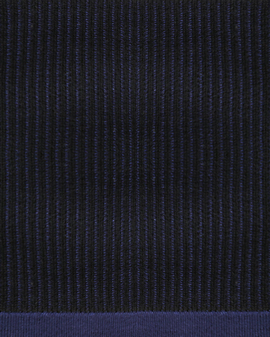 Lightweight Ribbed Knit Crewneck Sweater - Navy & Black