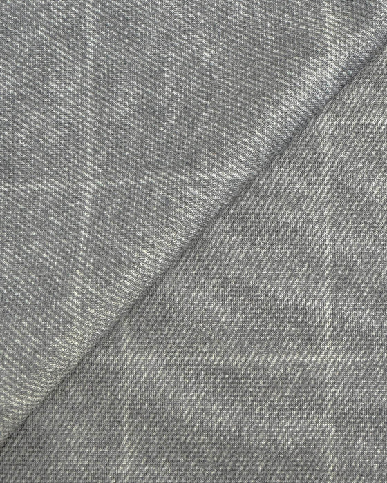 Athletic Fit Stretch Suit Pants - Light Grey & White Windowpane