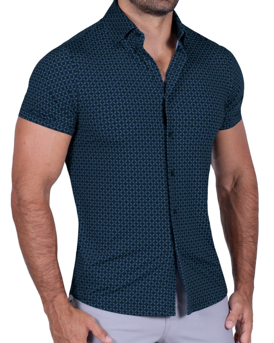 "The Ares" Diamond Navy & Light Blue Circle