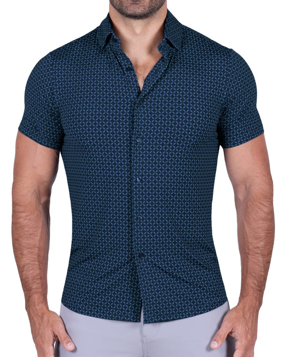 "The Ares" Diamond Navy & Light Blue Circle