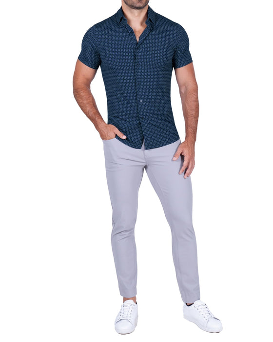 "The Ares" Diamond Navy & Light Blue Circle