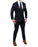 Athletic Fit Stretch Wool Suit Pants - Midnight Navy & Chalk Windowpane