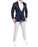 Athletic Fit Stretch Wool Blazer - Navy Herringbone