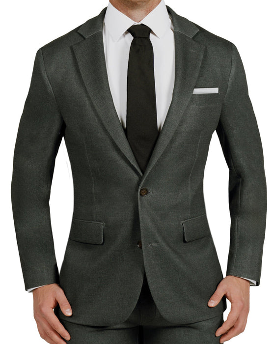 Athletic Fit Stretch Suit - Deep Olive