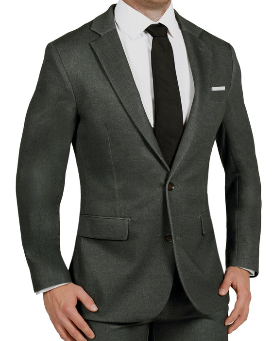 Athletic Fit Stretch Suit - Deep Olive