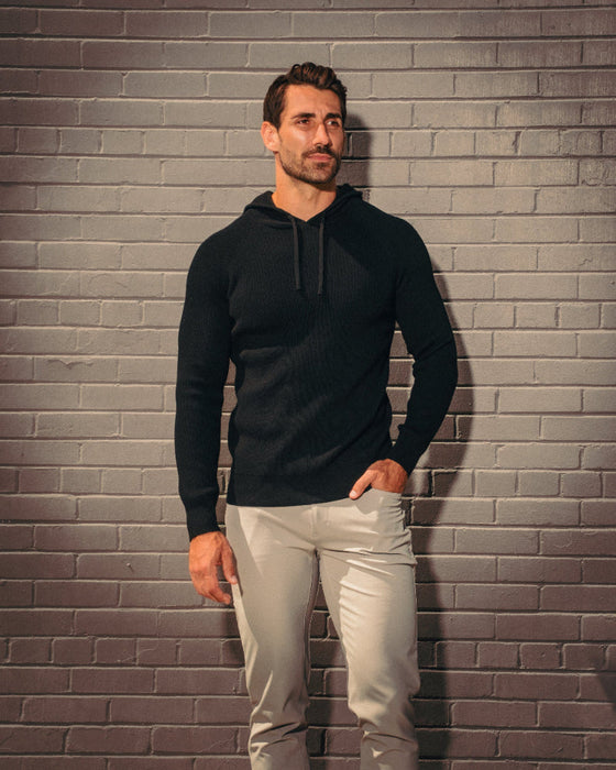 Heavy Knit Hoodie - Black