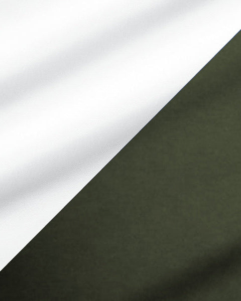 "The Smokey" Solid White With Olive Accents