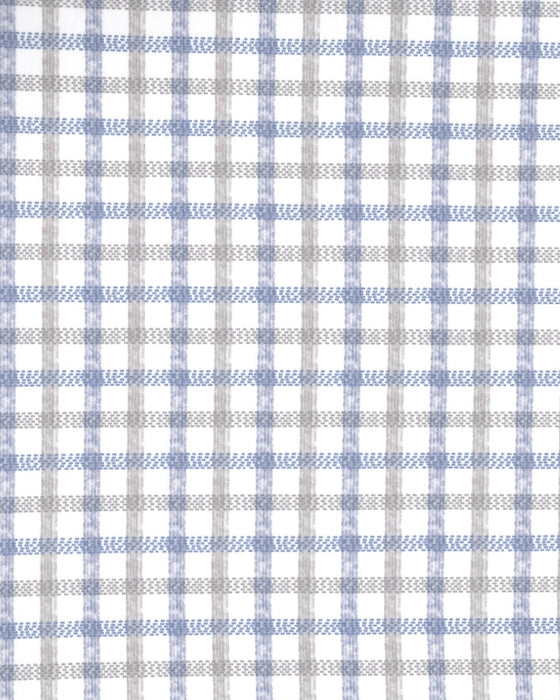 "The Dime" Sport Shirt - White, Grey & Light Blue Windowpane